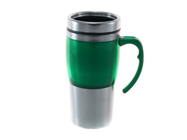 Ποτήρι Θερμός Ανοξείδωτο Χρωματιστό Με Χερούλι Πράσινο 330ml - Image 1