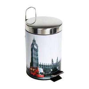 Κάδος Μεταλλικός Με Πεντάλ 5 Ltr Σχέδιο LONDON