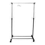 Chios Hellas Τροχήλατη Κρεμάστρα Δαπέδου Μεταλλική Πτυσσόμενη σε Μαύρο Χρώμα 80x43x90cm Αντοχή έως 2,5 κιλά