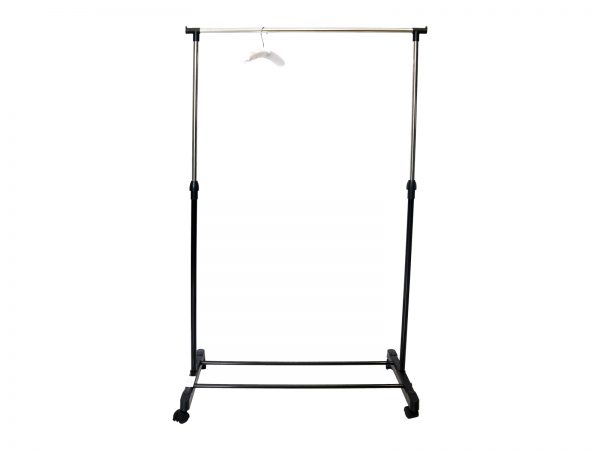 Chios Hellas Τροχήλατη Κρεμάστρα Δαπέδου Μεταλλική Πτυσσόμενη σε Μαύρο Χρώμα 80x43x90cm Αντοχή έως 2,5 κιλά - Image 1