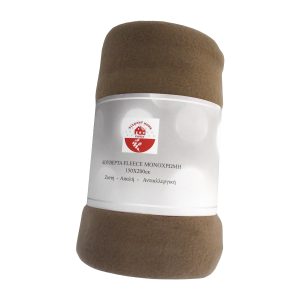 Κουβέρτα Fleece Διπλή Μονόχρωμη 200×220 cm 35078 Καφέ