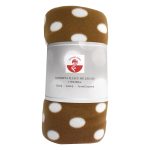 Κουβέρτα Fleece Διπλή Με Σχέδιο 200×220 cm Καφέ Πουά