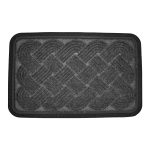 Πατάκι Εξώπορτας Μοκέτα Λάστιχο σχέδιο Πλεξούδα 40x60cm Γκρι