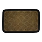 Πατάκι Εξώπορτας Μοκέτα Λάστιχο σχέδιο Πλεξούδα 40x60cm Καφέ