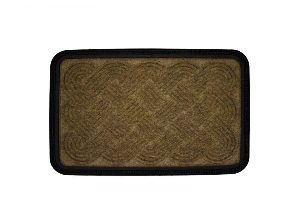 Πατάκι Εξώπορτας Μοκέτα Λάστιχο σχέδιο Πλεξούδα 40x60cm Καφέ - Image 1