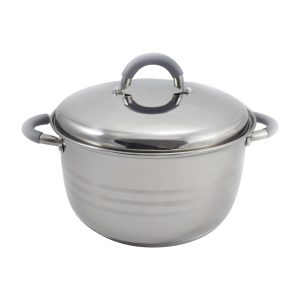 Κατσαρόλα Inox Με Λαβές Σιλικόνης 22 cm