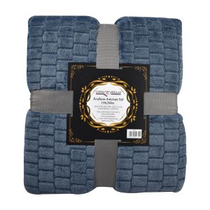 Κουβέρτα Ανάγλυφη Soft 200×220 cm Μπλε