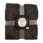 Κουβέρτα Ανάγλυφη Soft 200×220 cm Καφέ