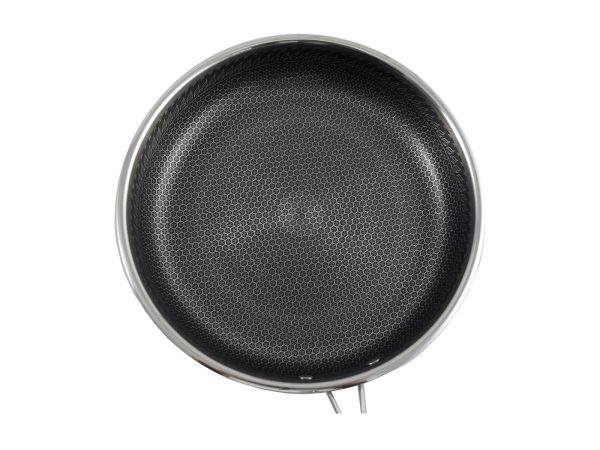 Τηγάνι Inox Με Γυάλινο Καπάκι 28 cm - Image 2