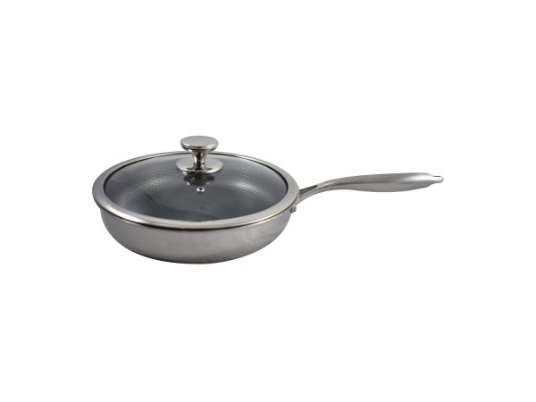 Τηγάνι Inox Με Γυάλινο Καπάκι 28 cm - Image 1