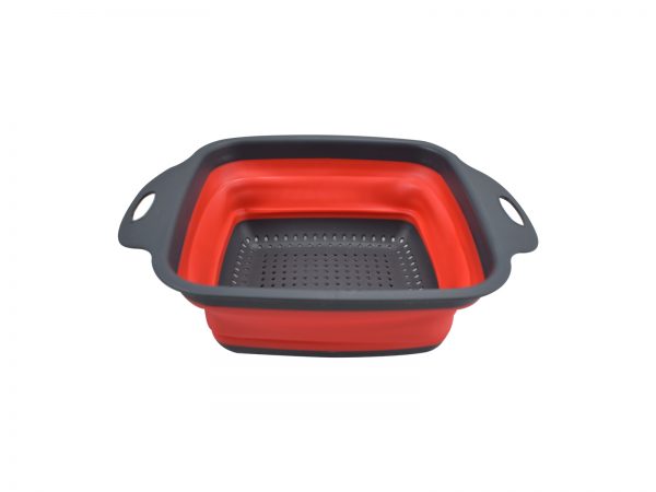 Σουρωτήρι Πτυσσόμενο Τετράγωνο 22×22 cm Κόκκινο - Image 1