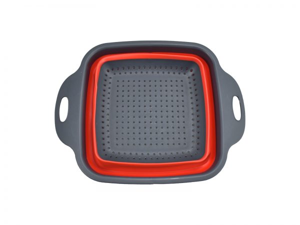 Σουρωτήρι Πτυσσόμενο Τετράγωνο 22×22 cm Κόκκινο - Image 2