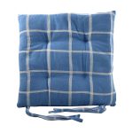 Μαξιλάρι Καρέκλας Καρώ 40x40cm Μπλε