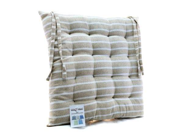Μαξιλάρι Καρέκλας Ριγέ 40×40 cm Μπεζ - Image 1