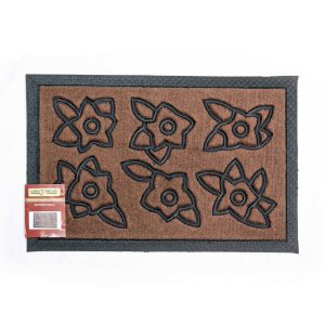 Πατάκι Εισόδου Μοκέτα Delta 40x60cm σχέδιο Λουλούδια Καφέ