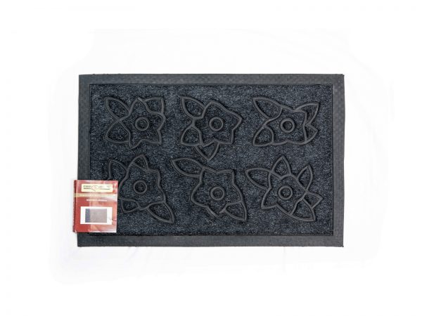 Πατάκι Εισόδου Μοκέτα Delta 40x60cm σχέδιο Λουλούδια Γκρι - Image 1