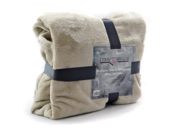 35058 350589 BEIGE 1600X1200 Κουβέρτα Flannel 150×200 cm Μπεζ - Image 1