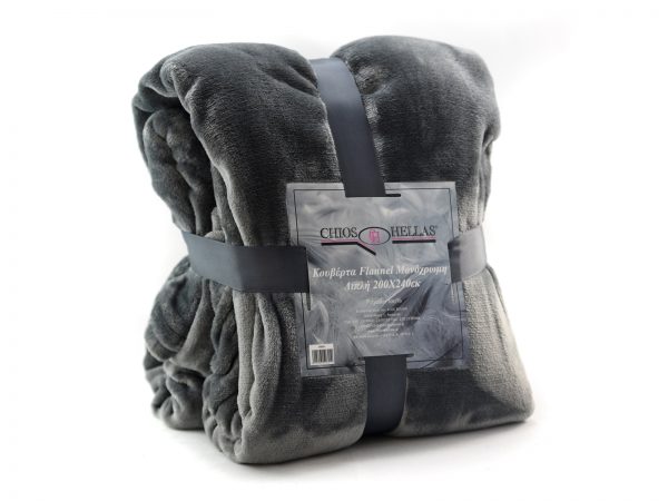 35058 350589 GREY 1600X1200 Κουβέρτα Flannel 150×200 cm Γκρι - Image 1