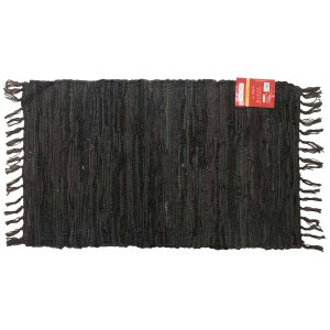 Δερμάτινο Μονόχρωμο Χαλάκι 50x80cm Καφέ Σκούρο