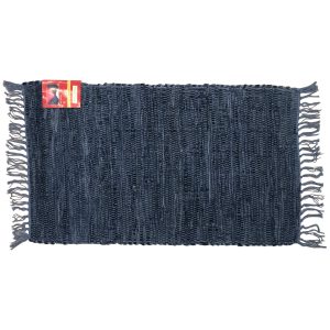 Δερμάτινο Μονόχρωμο Χαλάκι 50x80cm Γκρι Μπλε