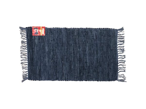 Δερμάτινο Μονόχρωμο Χαλάκι 50x80cm Γκρι Μπλε - Image 1