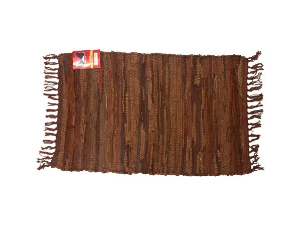 Χαλάκι Δερμάτινο 60x90cm Καφέ Ανοιχτό - Image 1