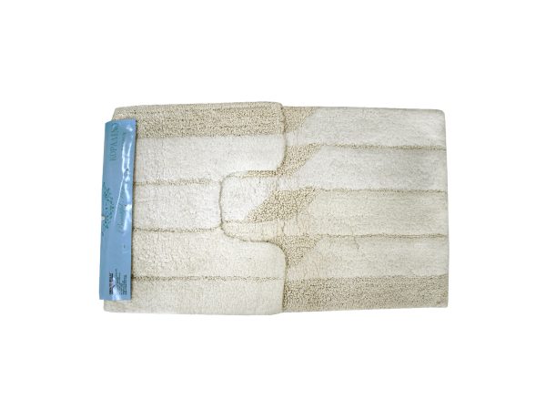 43160 beige 1600x1200 Πατάκι Μπάνιου Βαμβακερό Κοραλίνο Σετ 2τεμ Μπεζ 50x80cm & 50x40cm - Image 1