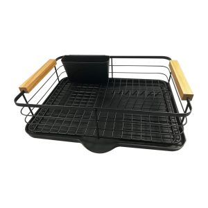 Πιατοθήκη Μεταλλική με Ξύλινες Λαβές 46,5x36,2×14 cm