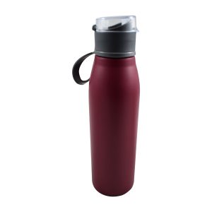 Μπουκάλι Θερμός Με Χερούλι Σιλικόνης 500ml Μπορντώ