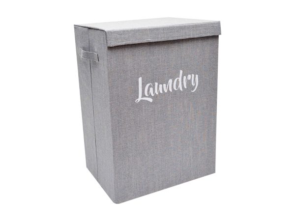 31542 GREY 1600X1200 Καλάθι Απλύτων Αναδιπλούμενο 40x30x55 cm Γκρι - Image 1