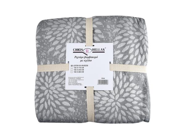 Ριχτάρι Βαμβακερό Με Σχέδιο 180x170 cm Γκρι - Image 1