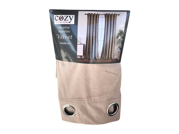 Κουρτίνα Δωματίου Velvet 140x260 cm Μπεζ - Image 2