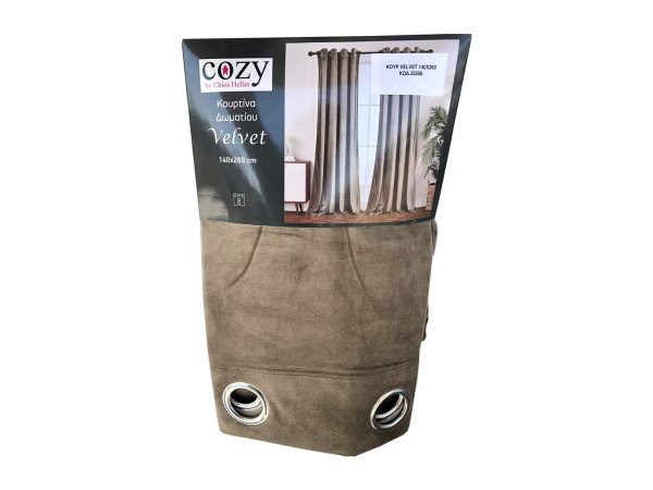 35256 BROWN 2 1600X1200 Κουρτίνα Δωματίου Velvet 140x260 cm Καφέ Πούρου - Image 2