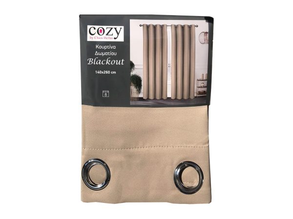 35267 BEIGE n 1600X1200 Κουρτίνα Συσκότισης Blackout 140x260 cm Μπεζ - Image 1
