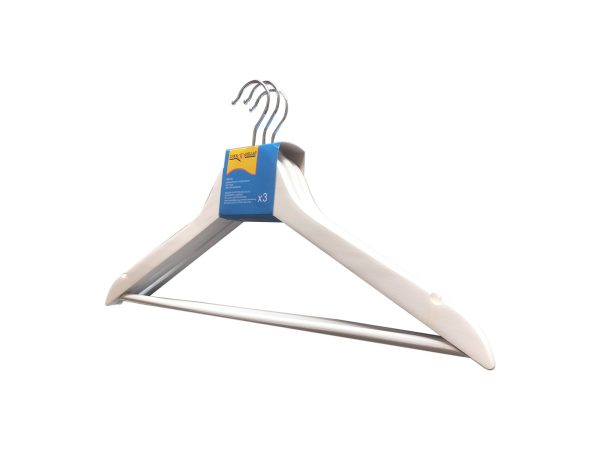 31275 white 1600X1200 Κρεμάστρα Ξύλινη Χρωματιστή Σετ 3 Τεμαχίων Λευκό - Image 2