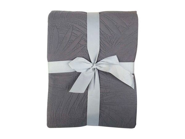 Κουβερλί Μονόχρωμο Μονό Γκρι 150x240 cm - Image 2