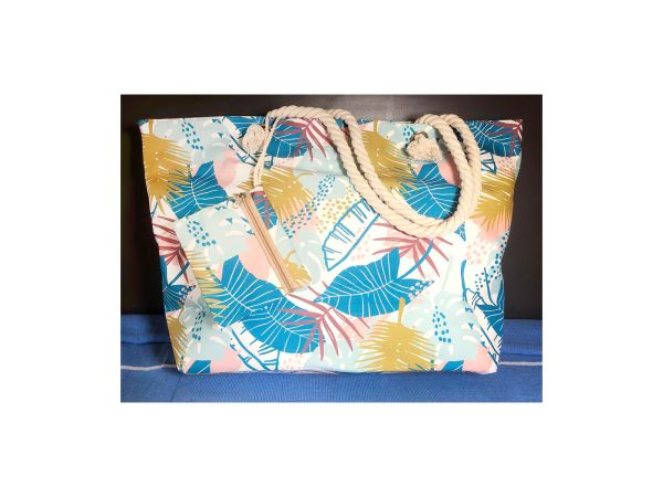 Τσάντα Παραλίας Flowers 16x38x55 cm Μπλε - Image 1