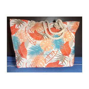 Τσάντα Παραλίας Flowers 16x38x55 cm Πορτοκαλί