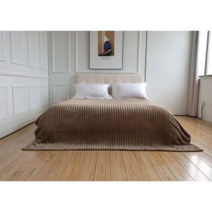 Κουβέρτα Stripes 200×220 cm Καφέ