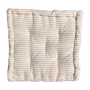 Μαξιλάρι Στρώμα Βαμβακερό Ρίγα 40x40cm Μπεζ