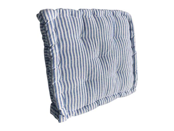 Μαξιλάρι Στρώμα Βαμβακερό Ρίγα 40x40cm Μπλε - Image 2