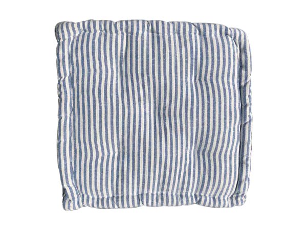 Μαξιλάρι Στρώμα Βαμβακερό Ρίγα 40x40cm Μπλε - Image 1