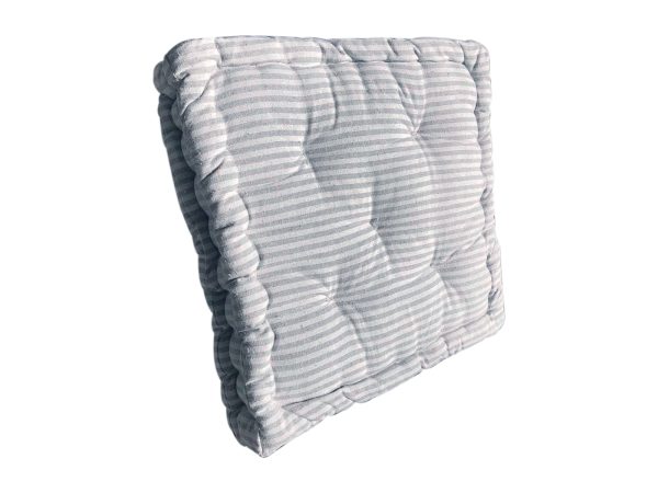 Μαξιλάρι Στρώμα Βαμβακερό Ρίγα 40x40cm Γκρι - Image 2