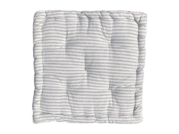 Μαξιλάρι Στρώμα Βαμβακερό Ρίγα 40x40cm Γκρι - Image 1