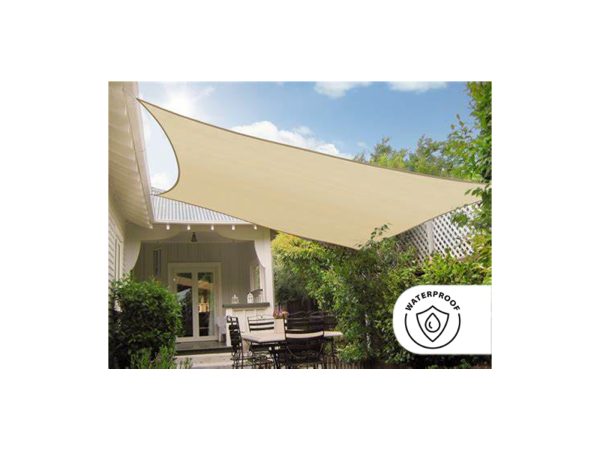 Πανί Σκίασης Τετράγωνο 3x3m Αδιάβροχο Εκρού - Image 1