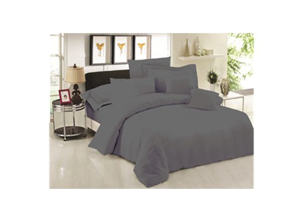 Παπλωματοθήκη Βαμβ. Μονόχρωμη 220x240 cm Σετ 3 τεμάχια Γκρι - Image 1