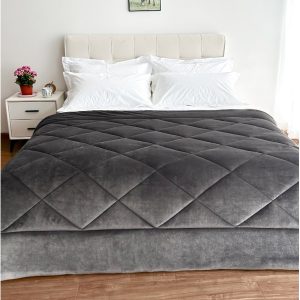 Κουβερτοπάπλωμα Sherpa 160x220cm Γκρι