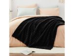 Κουβέρτα Βελουτέ Ανάγλυφη 150×200 cm Μαύρο
