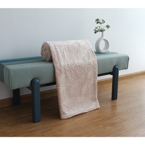 Κουβέρτα Φύλλα Ανάγλυφη 200×220 cm Μπεζ