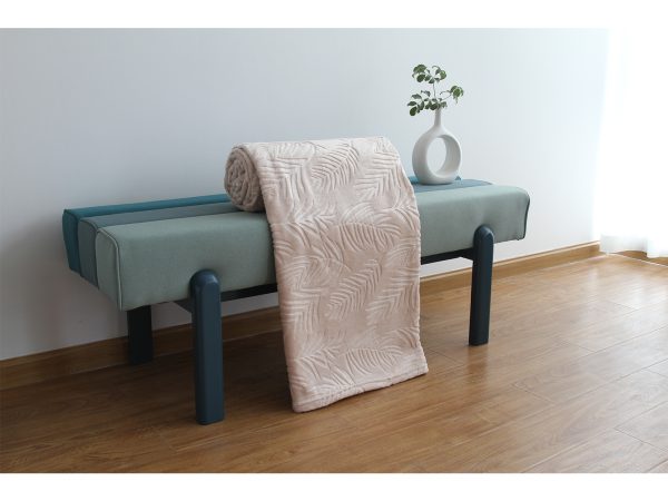 Κουβέρτα Φύλλα Ανάγλυφη 200×220 cm Μπεζ - Image 1